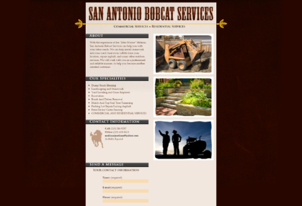 San Antonio Bobcat Services Website